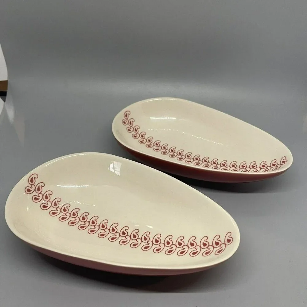 Set of‎ 2 IKEA Of Sweden Burnt Orange Egg Shaped Bowls Dishes 18431